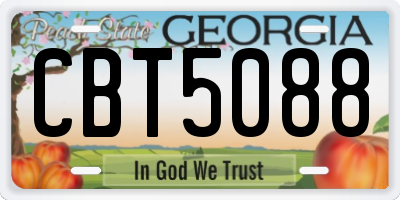 GA license plate CBT5088