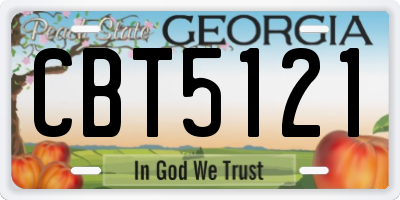 GA license plate CBT5121