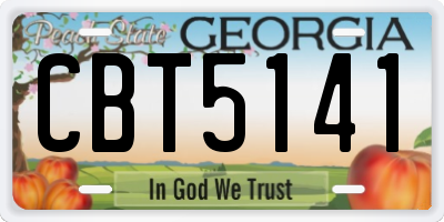 GA license plate CBT5141
