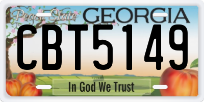 GA license plate CBT5149