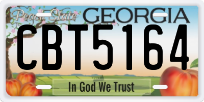 GA license plate CBT5164