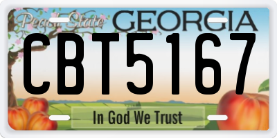 GA license plate CBT5167