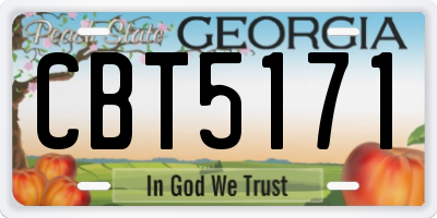 GA license plate CBT5171