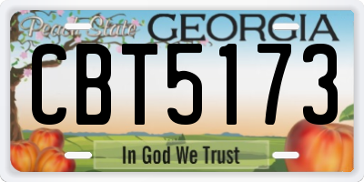 GA license plate CBT5173
