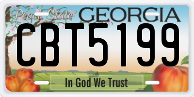 GA license plate CBT5199
