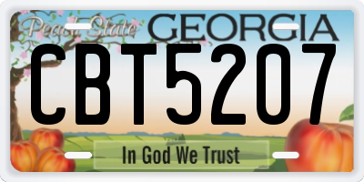 GA license plate CBT5207