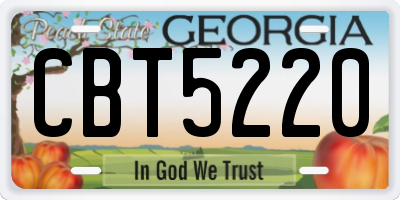 GA license plate CBT5220