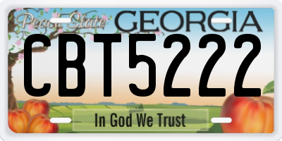 GA license plate CBT5222