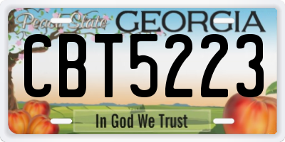 GA license plate CBT5223