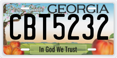 GA license plate CBT5232