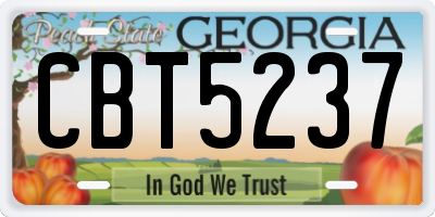 GA license plate CBT5237