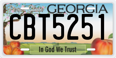 GA license plate CBT5251