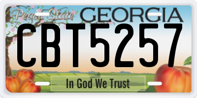 GA license plate CBT5257