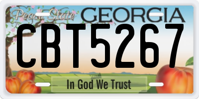 GA license plate CBT5267