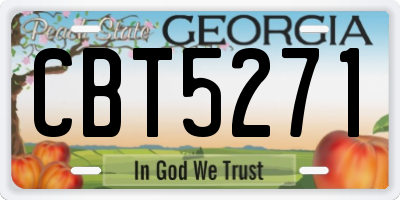 GA license plate CBT5271