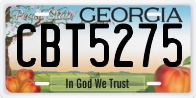 GA license plate CBT5275