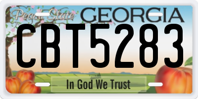 GA license plate CBT5283
