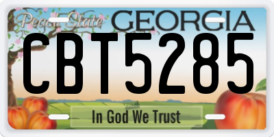 GA license plate CBT5285