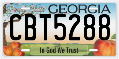 GA license plate CBT5288