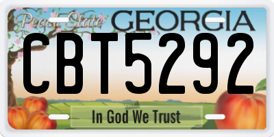 GA license plate CBT5292