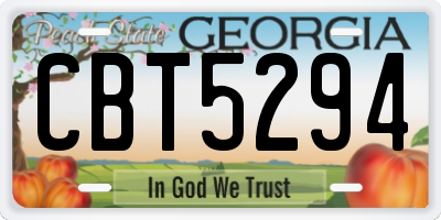 GA license plate CBT5294