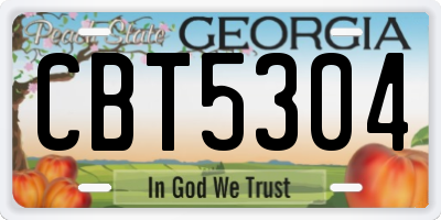GA license plate CBT5304