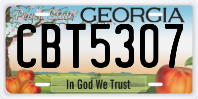 GA license plate CBT5307