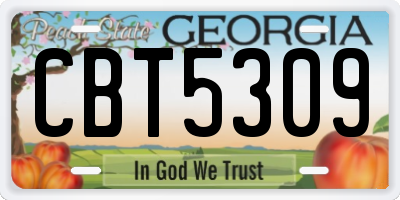 GA license plate CBT5309