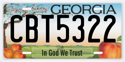 GA license plate CBT5322