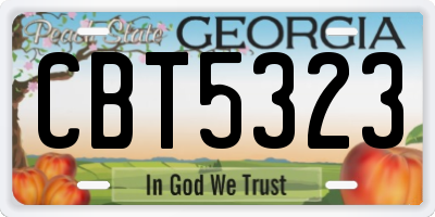 GA license plate CBT5323