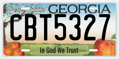 GA license plate CBT5327