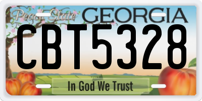 GA license plate CBT5328