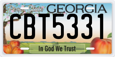 GA license plate CBT5331
