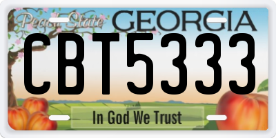 GA license plate CBT5333