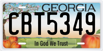 GA license plate CBT5349