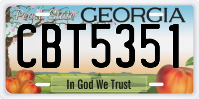 GA license plate CBT5351