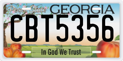 GA license plate CBT5356
