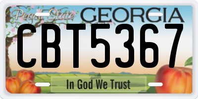 GA license plate CBT5367