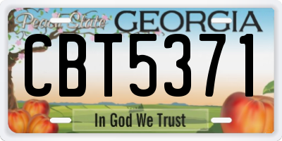 GA license plate CBT5371
