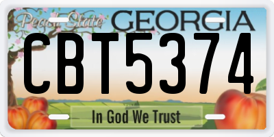 GA license plate CBT5374