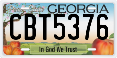 GA license plate CBT5376