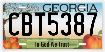 GA license plate CBT5387