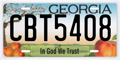 GA license plate CBT5408