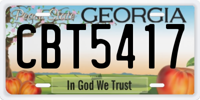 GA license plate CBT5417
