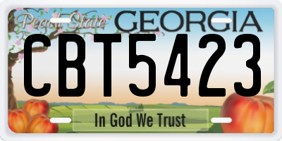 GA license plate CBT5423