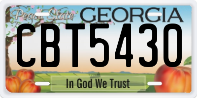 GA license plate CBT5430