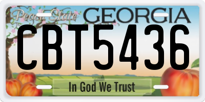 GA license plate CBT5436
