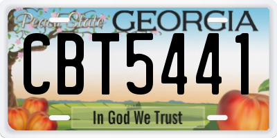 GA license plate CBT5441