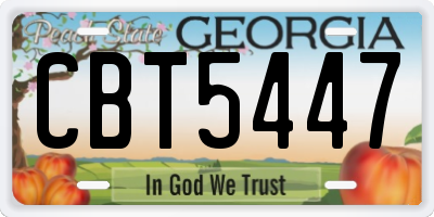 GA license plate CBT5447