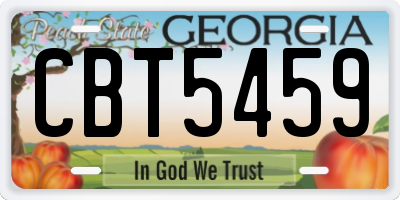 GA license plate CBT5459